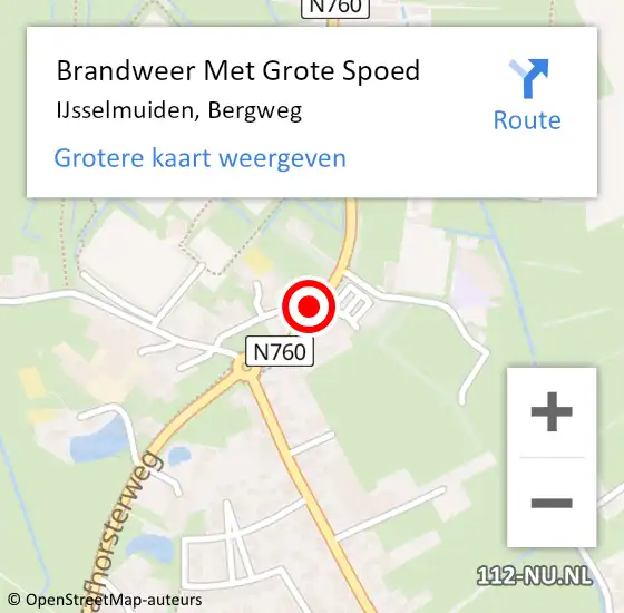 Locatie op kaart van de 112 melding: Brandweer Met Grote Spoed Naar IJsselmuiden, Bergweg op 28 oktober 2014 16:17