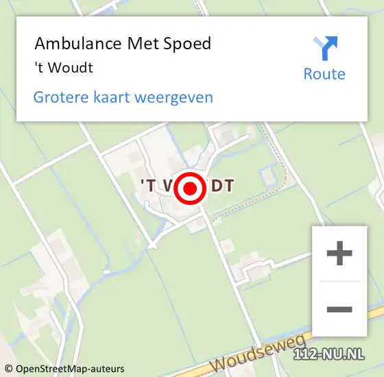 Locatie op kaart van de 112 melding: Ambulance Met Spoed Naar Schipluiden, 't Woudt op 28 oktober 2014 16:21