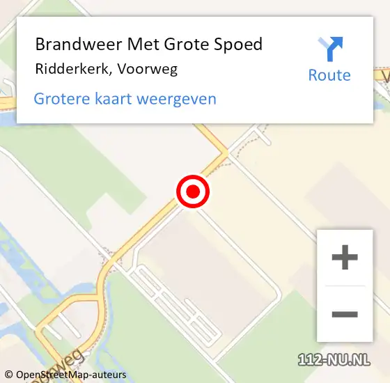 Locatie op kaart van de 112 melding: Brandweer Met Grote Spoed Naar Ridderkerk, Voorweg op 29 november 2024 14:26