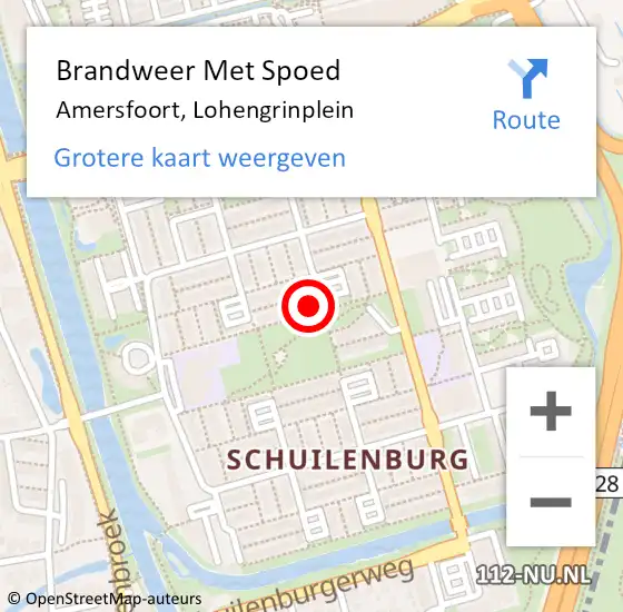 Locatie op kaart van de 112 melding: Brandweer Met Spoed Naar Amersfoort, Lohengrinplein op 29 november 2024 14:28