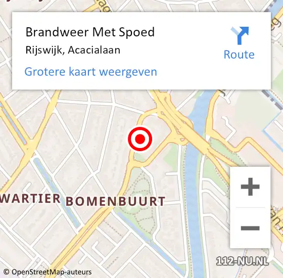 Locatie op kaart van de 112 melding: Brandweer Met Spoed Naar Rijswijk, Acacialaan op 29 november 2024 14:37