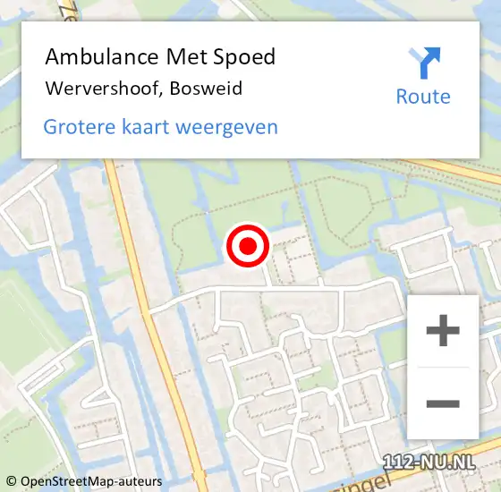 Locatie op kaart van de 112 melding: Ambulance Met Spoed Naar Wervershoof, Bosweid op 29 november 2024 14:40