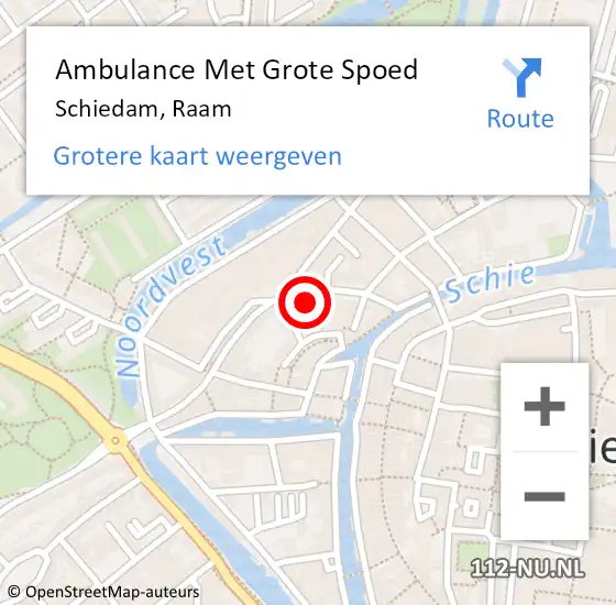 Locatie op kaart van de 112 melding: Ambulance Met Grote Spoed Naar Schiedam, Raam op 29 november 2024 14:48