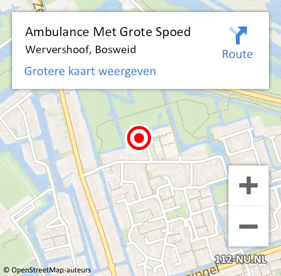 Locatie op kaart van de 112 melding: Ambulance Met Grote Spoed Naar Wervershoof, Bosweid op 29 november 2024 14:56