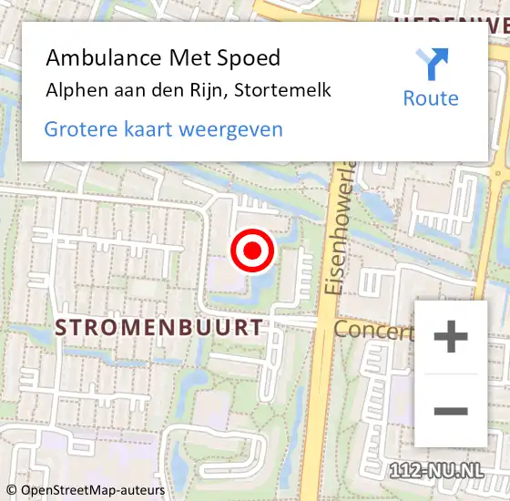 Locatie op kaart van de 112 melding: Ambulance Met Spoed Naar Alphen aan den Rijn, Stortemelk op 29 november 2024 14:59