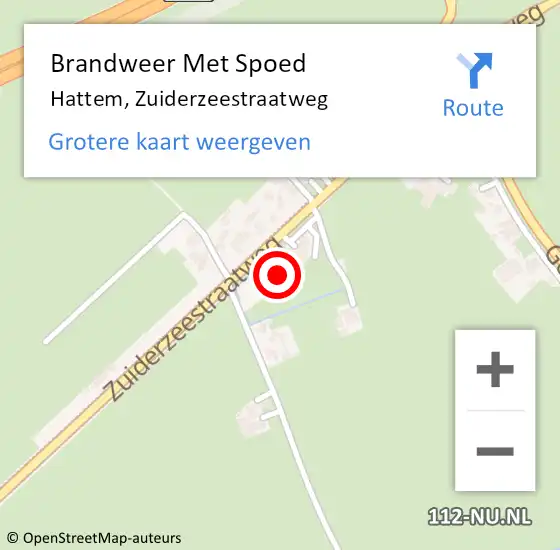 Locatie op kaart van de 112 melding: Brandweer Met Spoed Naar Hattem, Zuiderzeestraatweg op 29 november 2024 15:03