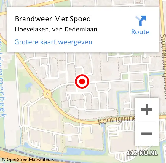 Locatie op kaart van de 112 melding: Brandweer Met Spoed Naar Hoevelaken, van Dedemlaan op 29 november 2024 15:19