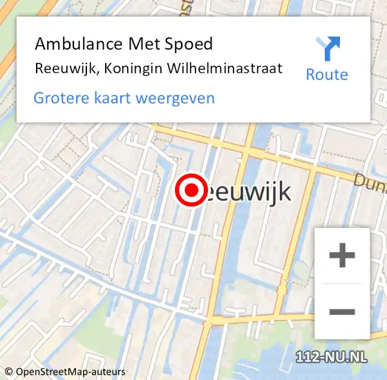 Locatie op kaart van de 112 melding: Ambulance Met Spoed Naar Reeuwijk, Koningin Wilhelminastraat op 29 november 2024 15:24