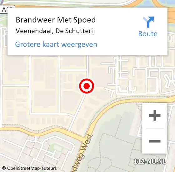 Locatie op kaart van de 112 melding: Brandweer Met Spoed Naar Veenendaal, De Schutterij op 28 oktober 2014 16:36