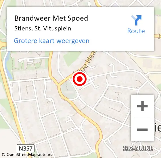 Locatie op kaart van de 112 melding: Brandweer Met Spoed Naar Stiens, St. Vitusplein op 29 november 2024 15:57