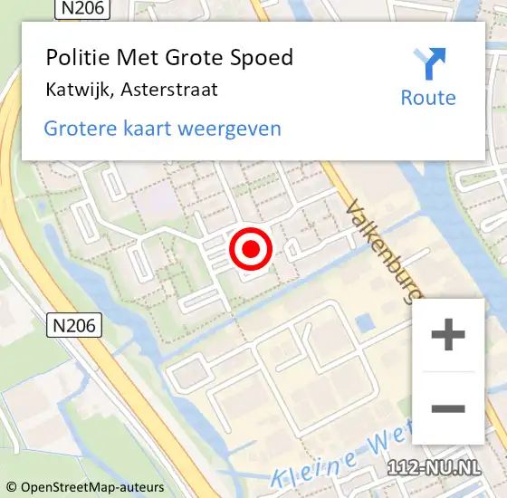 Locatie op kaart van de 112 melding: Politie Met Grote Spoed Naar Katwijk, Asterstraat op 29 november 2024 15:58