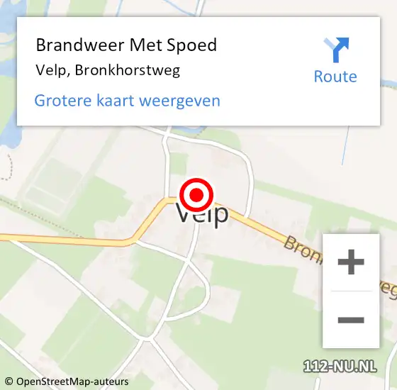 Locatie op kaart van de 112 melding: Brandweer Met Spoed Naar Velp, Bronkhorstweg op 29 november 2024 16:03