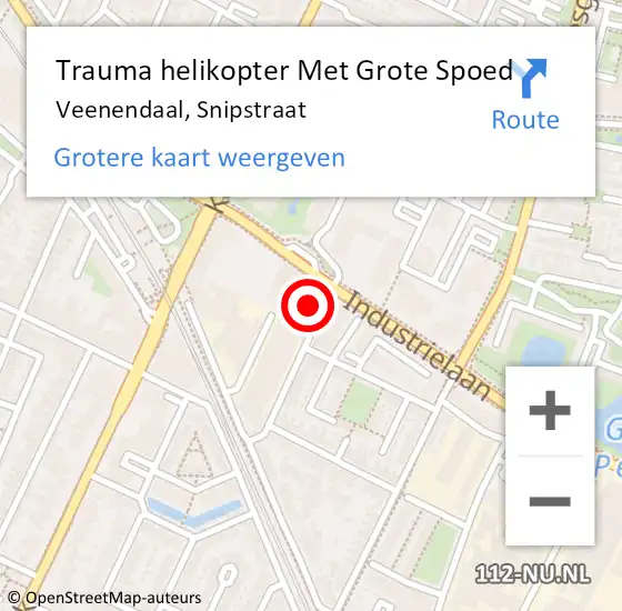 Locatie op kaart van de 112 melding: Trauma helikopter Met Grote Spoed Naar Veenendaal, Snipstraat op 29 november 2024 16:20