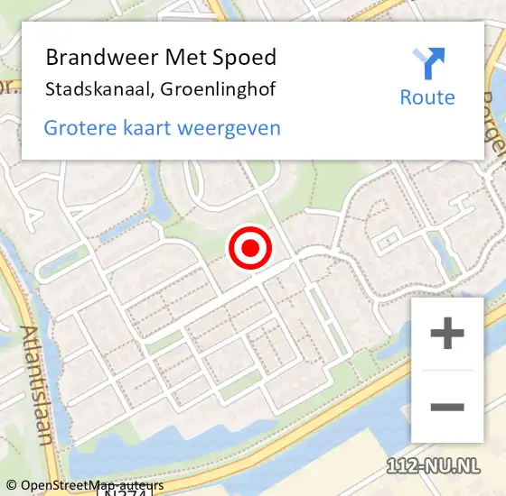 Locatie op kaart van de 112 melding: Brandweer Met Spoed Naar Stadskanaal, Groenlinghof op 29 november 2024 16:23