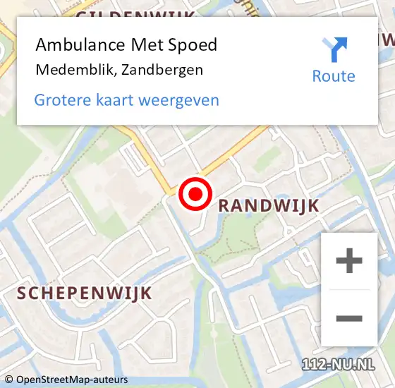 Locatie op kaart van de 112 melding: Ambulance Met Spoed Naar Medemblik, Zandbergen op 29 november 2024 17:06