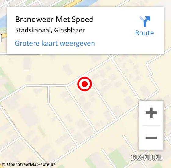 Locatie op kaart van de 112 melding: Brandweer Met Spoed Naar Stadskanaal, Glasblazer op 29 november 2024 17:09