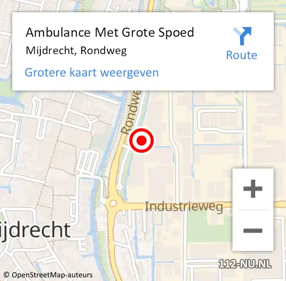 Locatie op kaart van de 112 melding: Ambulance Met Grote Spoed Naar Mijdrecht, Rondweg op 29 november 2024 17:11