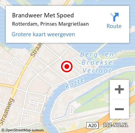 Locatie op kaart van de 112 melding: Brandweer Met Spoed Naar Rotterdam, Prinses Margrietlaan op 29 november 2024 17:47