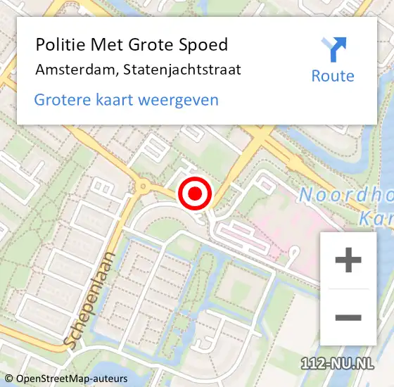 Locatie op kaart van de 112 melding: Politie Met Grote Spoed Naar Amsterdam, Statenjachtstraat op 29 november 2024 18:00