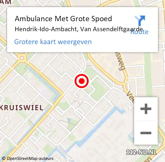 Locatie op kaart van de 112 melding: Ambulance Met Grote Spoed Naar Hendrik-Ido-Ambacht, Van Assendelftgaarde op 29 november 2024 18:05