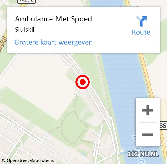 Locatie op kaart van de 112 melding: Ambulance Met Spoed Naar Sluiskil op 29 november 2024 18:07