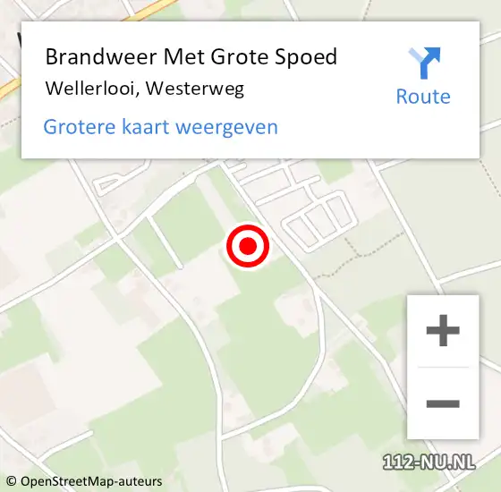 Locatie op kaart van de 112 melding: Brandweer Met Grote Spoed Naar Wellerlooi, Westerweg op 29 november 2024 18:27