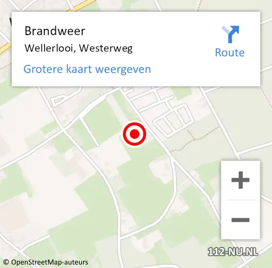 Locatie op kaart van de 112 melding: Brandweer Wellerlooi, Westerweg op 29 november 2024 18:30