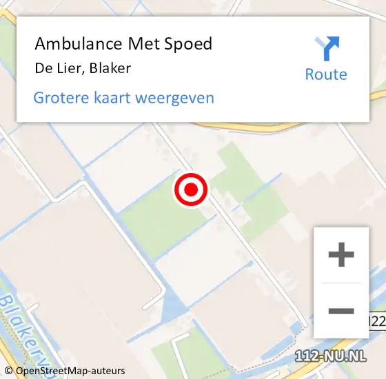 Locatie op kaart van de 112 melding: Ambulance Met Spoed Naar De Lier, Blaker op 29 november 2024 19:09