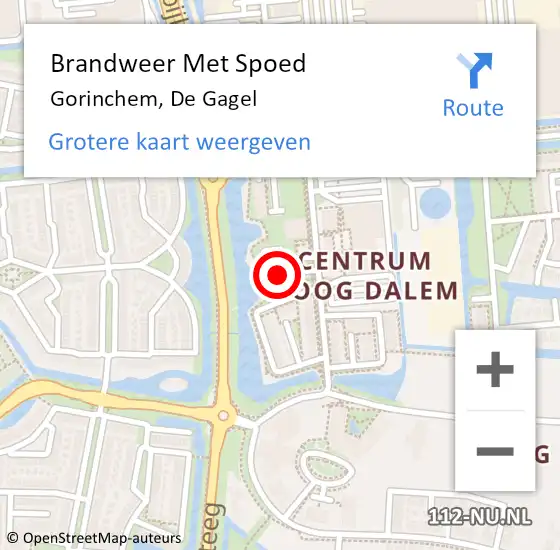 Locatie op kaart van de 112 melding: Brandweer Met Spoed Naar Gorinchem, De Gagel op 29 november 2024 21:29