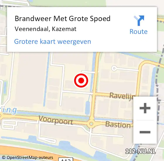 Locatie op kaart van de 112 melding: Brandweer Met Grote Spoed Naar Veenendaal, Kazemat op 29 november 2024 21:40