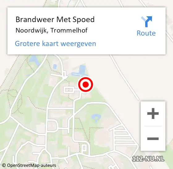 Locatie op kaart van de 112 melding: Brandweer Met Spoed Naar Noordwijk, Trommelhof op 29 november 2024 21:53