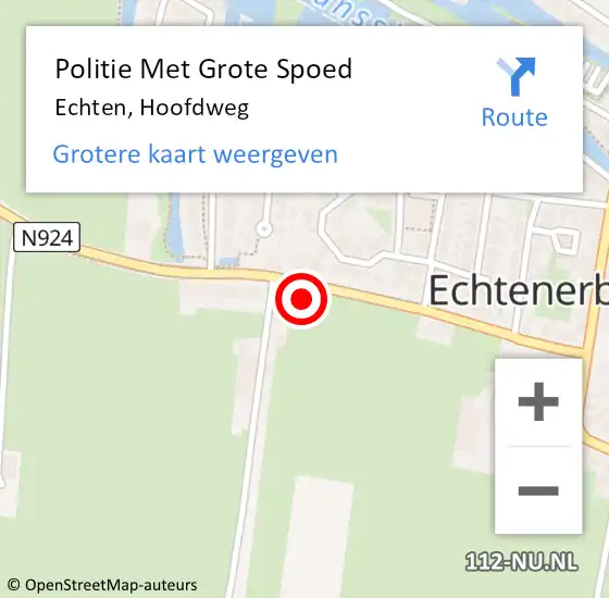 Locatie op kaart van de 112 melding: Politie Met Grote Spoed Naar Echten, Hoofdweg op 29 november 2024 22:25