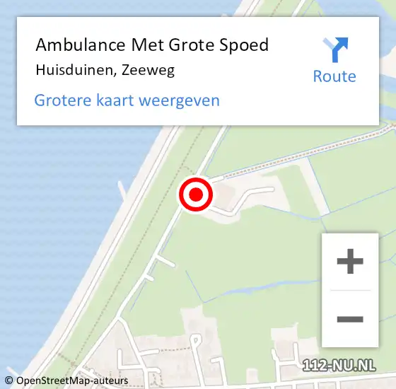 Locatie op kaart van de 112 melding: Ambulance Met Grote Spoed Naar Huisduinen, Zeeweg op 28 oktober 2014 17:19