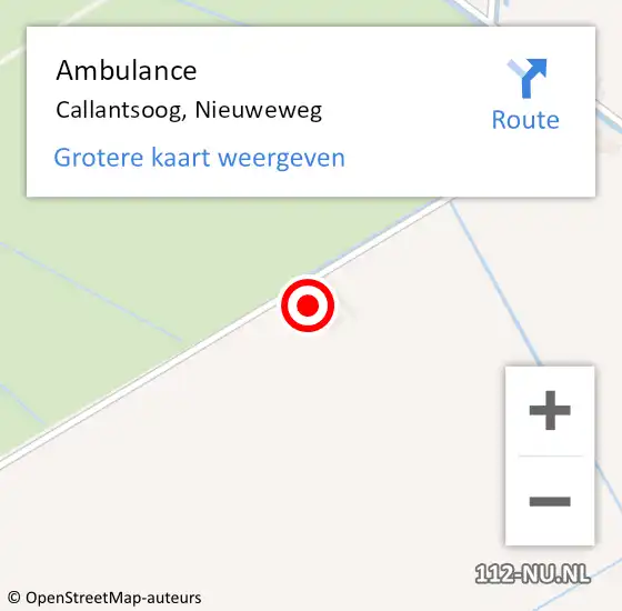 Locatie op kaart van de 112 melding: Ambulance Callantsoog, Nieuweweg op 29 november 2024 23:21