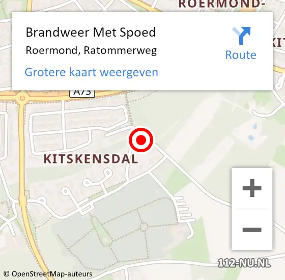 Locatie op kaart van de 112 melding: Brandweer Met Spoed Naar Roermond, Ratommerweg op 29 november 2024 23:56