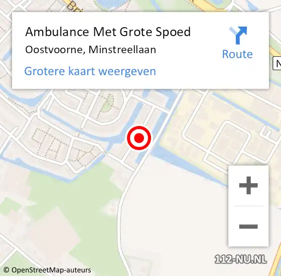 Locatie op kaart van de 112 melding: Ambulance Met Grote Spoed Naar Oostvoorne, Minstreellaan op 30 november 2024 00:22