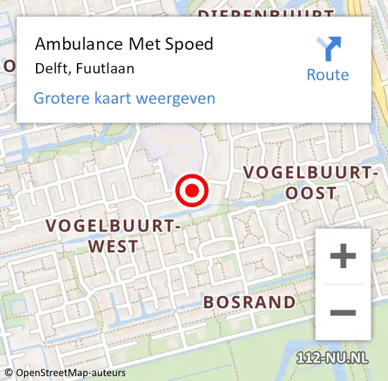 Locatie op kaart van de 112 melding: Ambulance Met Spoed Naar Leidschendam, Fuutlaan op 30 november 2024 00:31