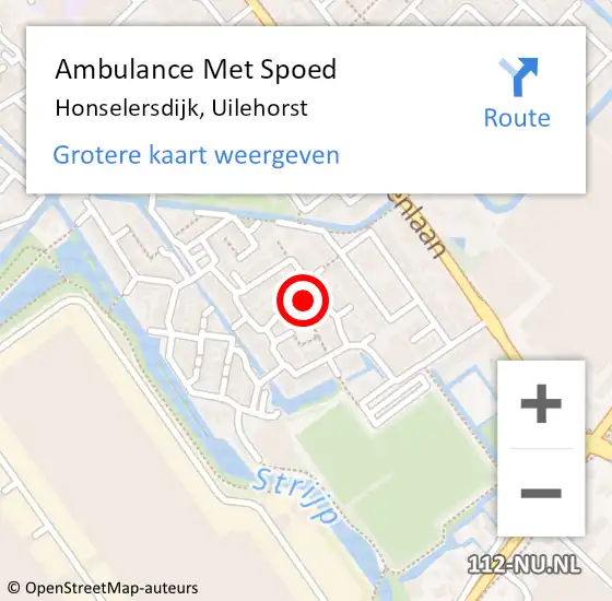 Locatie op kaart van de 112 melding: Ambulance Met Spoed Naar Honselersdijk, Uilehorst op 30 november 2024 00:48