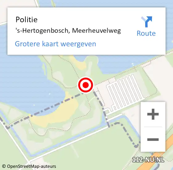 Locatie op kaart van de 112 melding: Politie 's-Hertogenbosch, Meerheuvelweg op 30 november 2024 00:50