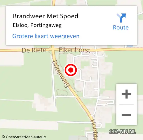 Locatie op kaart van de 112 melding: Brandweer Met Spoed Naar Elsloo, Portingaweg op 30 november 2024 01:14