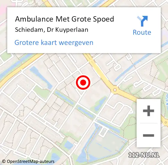 Locatie op kaart van de 112 melding: Ambulance Met Grote Spoed Naar Schiedam, Dr Kuyperlaan op 30 november 2024 01:16