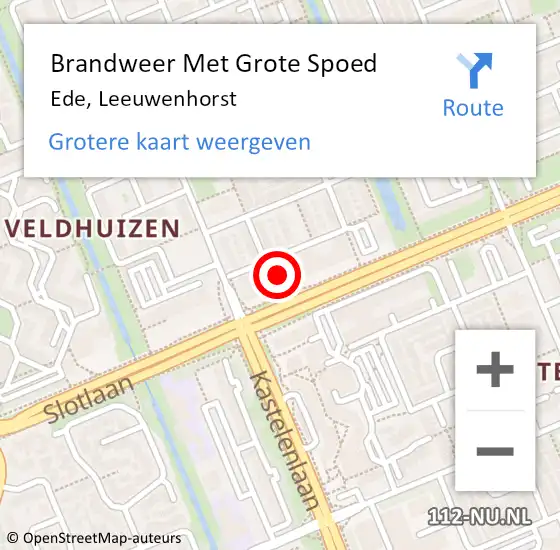 Locatie op kaart van de 112 melding: Brandweer Met Grote Spoed Naar Ede, Leeuwenhorst op 30 november 2024 01:29