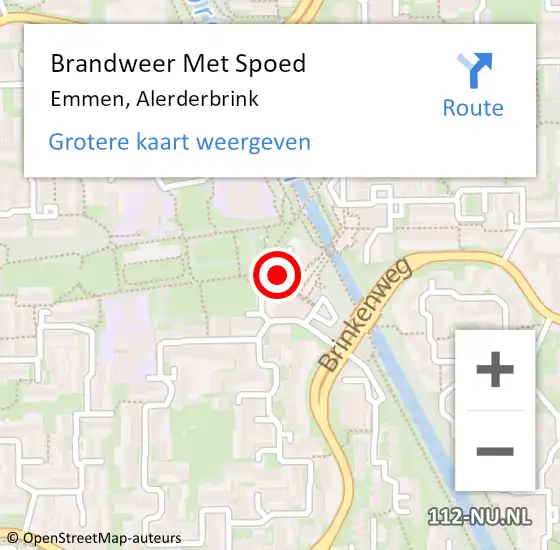 Locatie op kaart van de 112 melding: Brandweer Met Spoed Naar Emmen, Alerderbrink op 30 november 2024 02:11