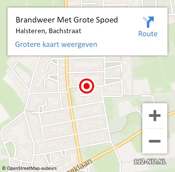 Locatie op kaart van de 112 melding: Brandweer Met Grote Spoed Naar Halsteren, Bachstraat op 30 november 2024 02:12