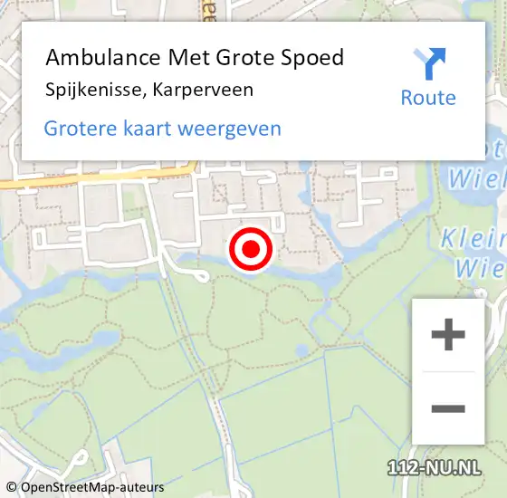 Locatie op kaart van de 112 melding: Ambulance Met Grote Spoed Naar Spijkenisse, Karperveen op 30 november 2024 02:26