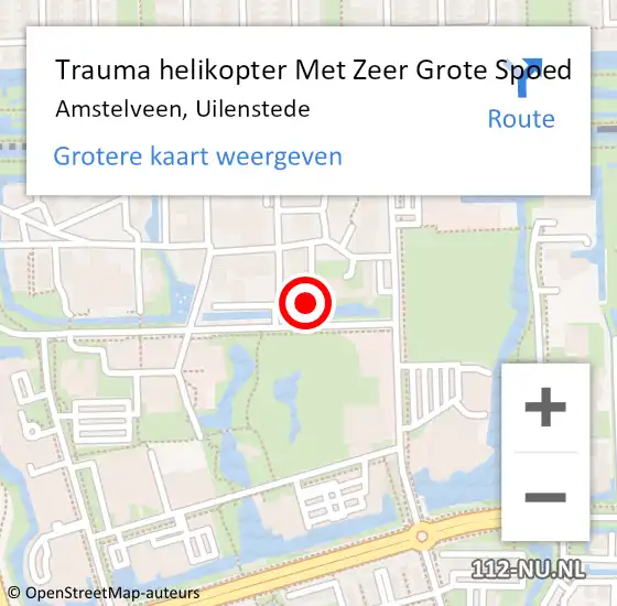 Locatie op kaart van de 112 melding: Trauma helikopter Met Zeer Grote Spoed Naar Amstelveen, Uilenstede op 30 november 2024 02:39