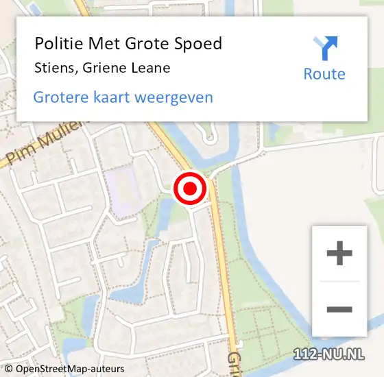 Locatie op kaart van de 112 melding: Politie Met Grote Spoed Naar Stiens, Griene Leane op 30 november 2024 03:08