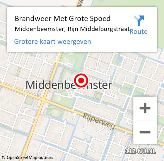 Locatie op kaart van de 112 melding: Brandweer Met Grote Spoed Naar Middenbeemster, Rijn Middelburgstraat op 30 november 2024 04:15