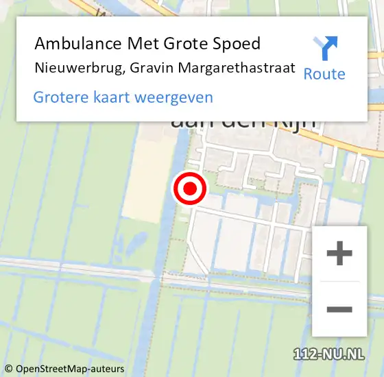 Locatie op kaart van de 112 melding: Ambulance Met Grote Spoed Naar Nieuwerbrug, Gravin Margarethastraat op 28 oktober 2014 17:32