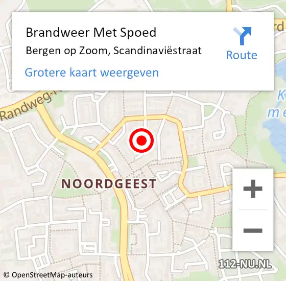 Locatie op kaart van de 112 melding: Brandweer Met Spoed Naar Bergen op Zoom, Scandinaviëstraat op 30 november 2024 06:27